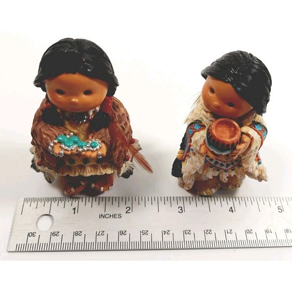 Vtg Friends Of The Feather Figurines Enesco Lot Bearing Gifts Wampum Pum 1996 - Picture 11 of 11